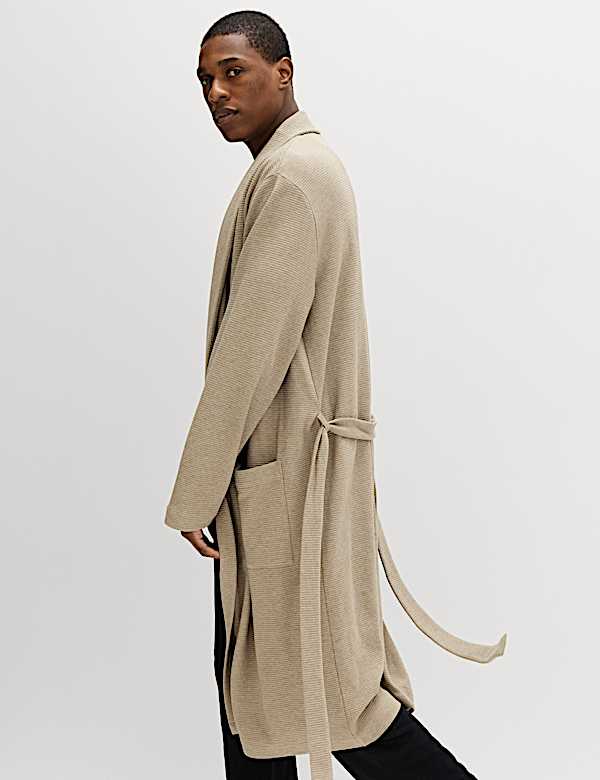 Pure Cotton Waffle Lightweight Dressing Gown - US