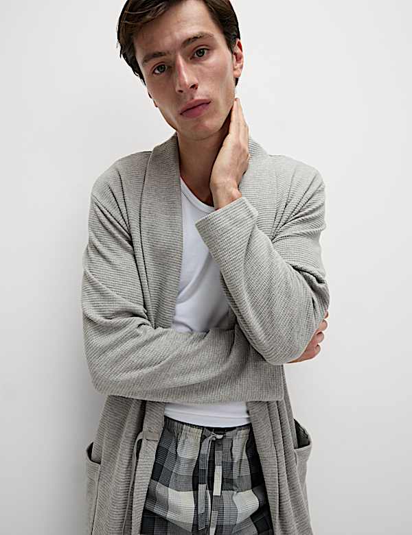 Robe de chambre légère 100 % coton à motif gaufré - CH