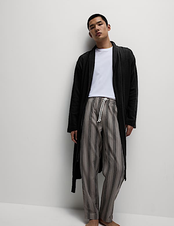 Pure Cotton Waffle Lightweight Dressing Gown - NL