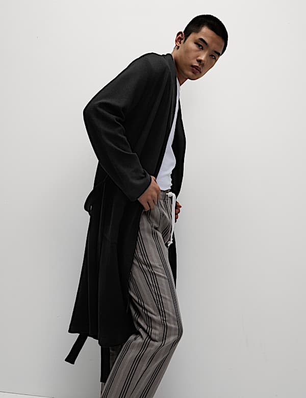 Pure Cotton Waffle Lightweight Dressing Gown - NL