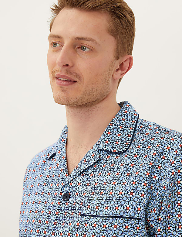 Pure Cotton Mosaic Print Pyjama Set
