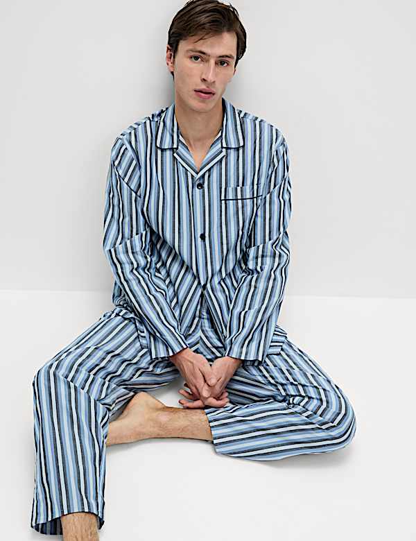 Pure Cotton Striped Pyjama Set - DE