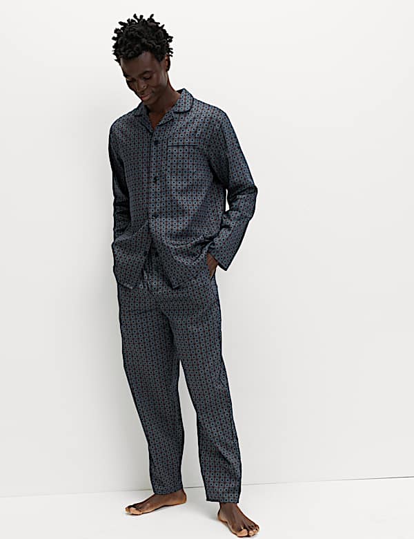 Pure Cotton Mosaic Print Pyjama Set - JE