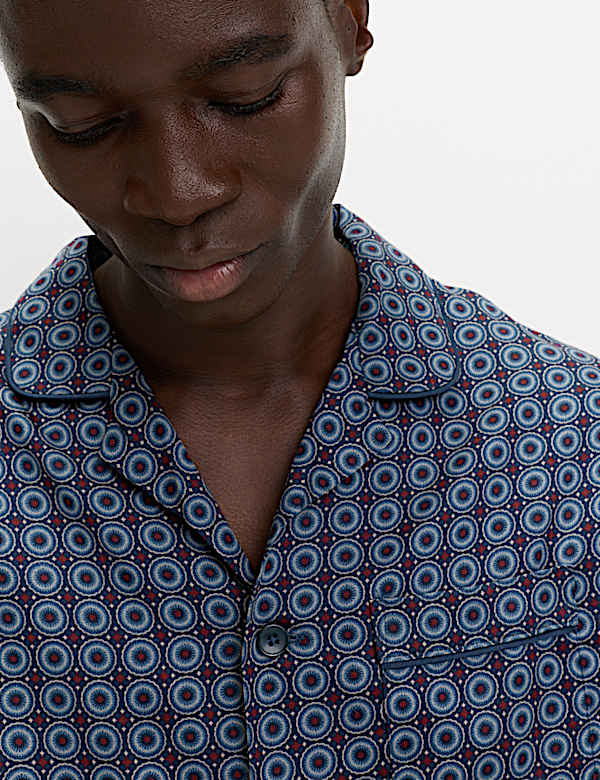 Pure Cotton Mosaic Print Pyjama Set - JE