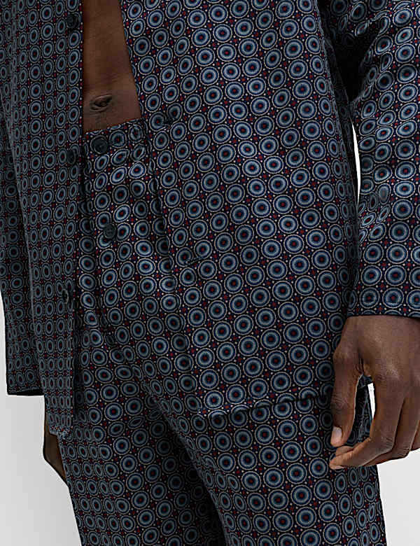 Pure Cotton Mosaic Print Pyjama Set - JE