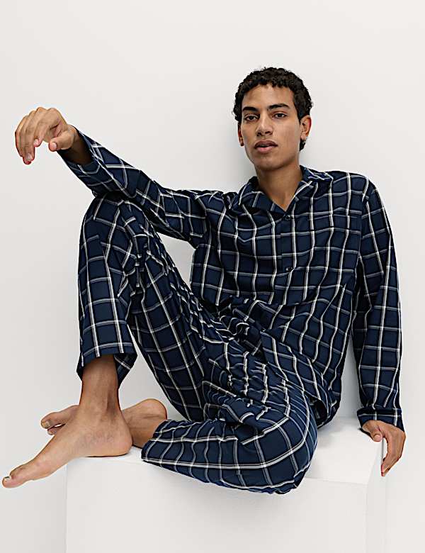 Pure Cotton Checked Pyjama Set - BG
