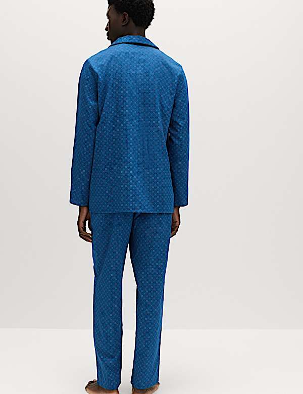 סט פיג'מה מכותנה טהורה עם הדפס בדוגמת פולארד - IL