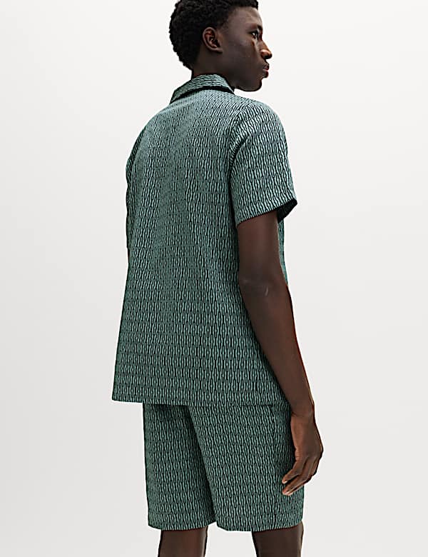 Pure Cotton Geometric Print Pyjama Set - HU