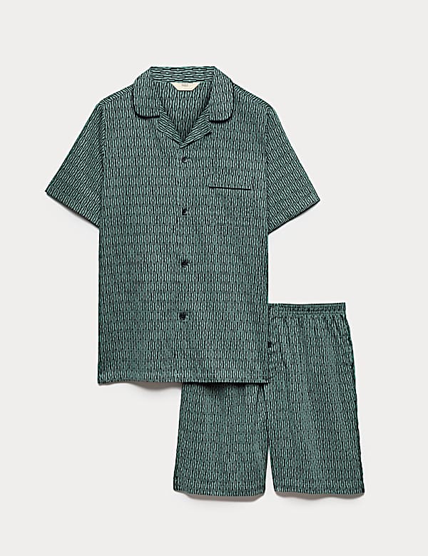 Pure Cotton Geometric Print Pyjama Set - HU