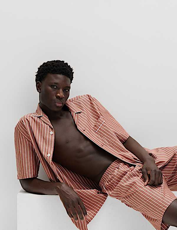 Pure Cotton Striped Pyjama Set - BE