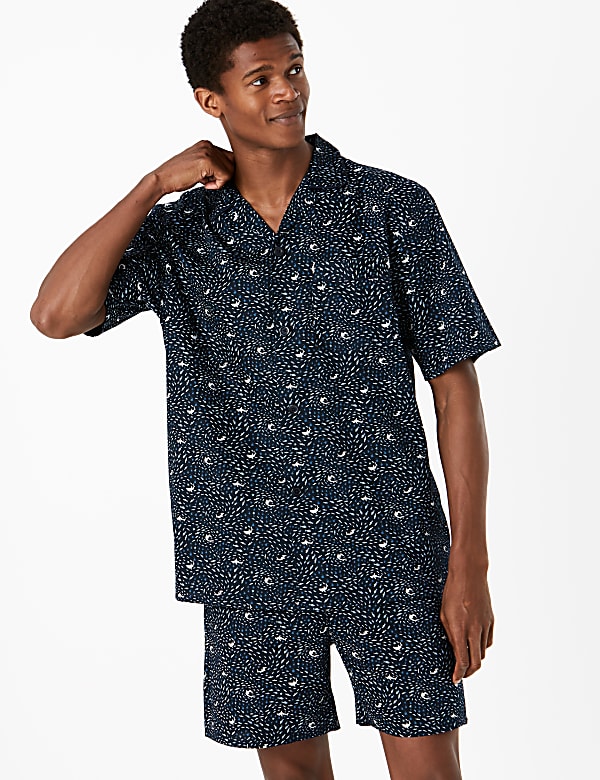 Pure Cotton Shark Print Pyjama Set