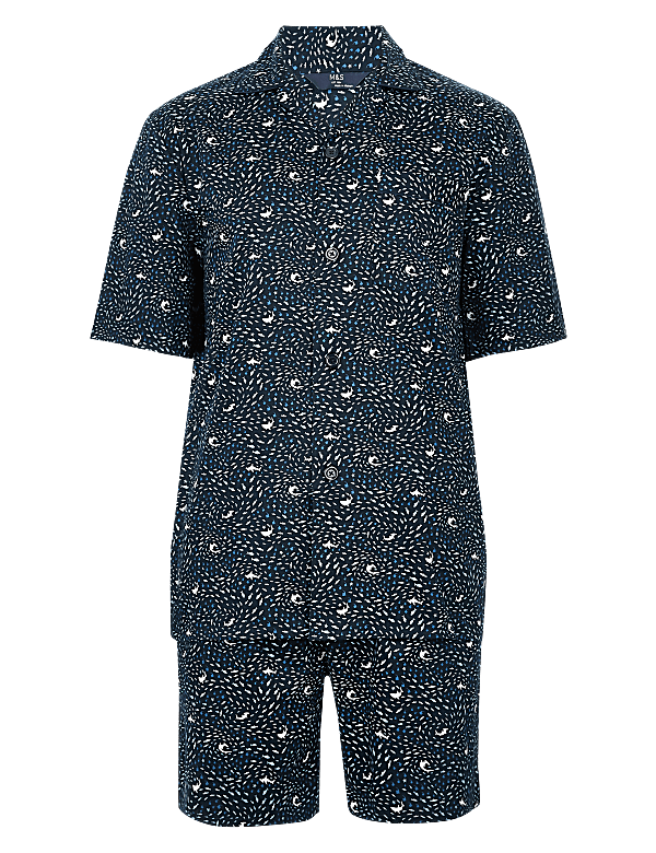 Pure Cotton Shark Print Pyjama Set