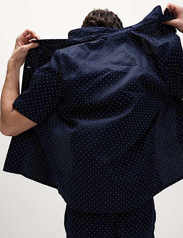 Pure Cotton Polka Dot Shortie Pyjama Set - JP