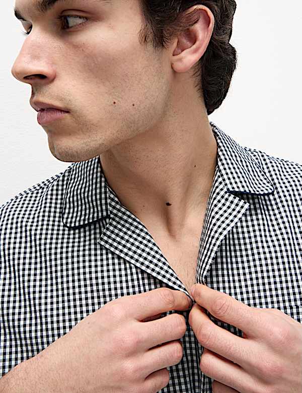 Pure Cotton Checked Pyjama Set - AT