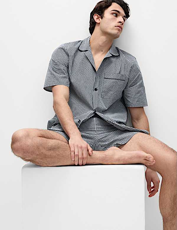 Pure Cotton Checked Pyjama Set - AT