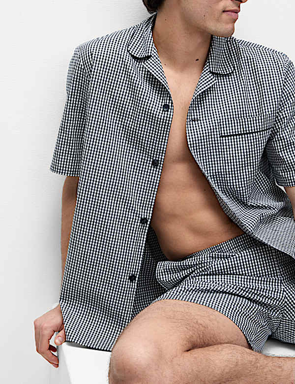 Pure Cotton Checked Pyjama Set - AT