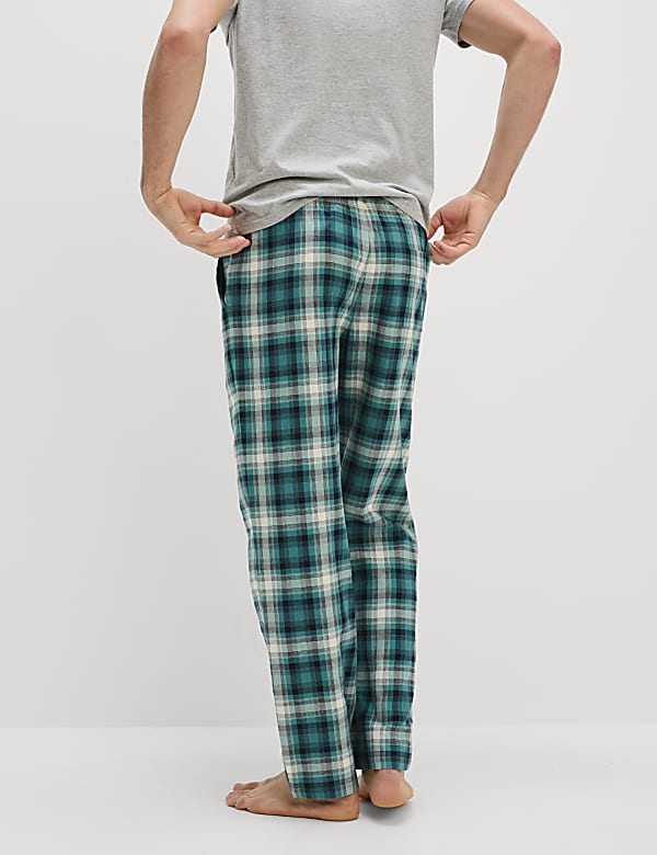 Pure Cotton Checked Loungewear Bottoms
