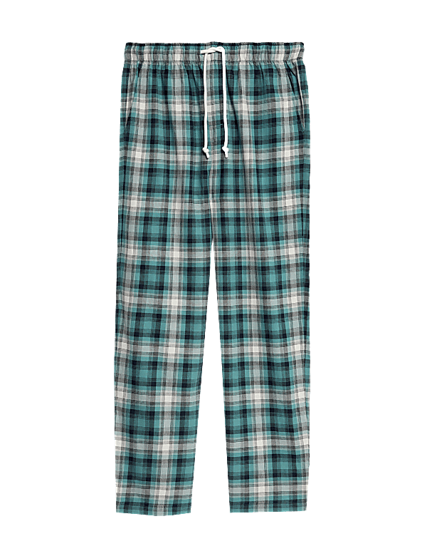 Pure Cotton Checked Loungewear Bottoms
