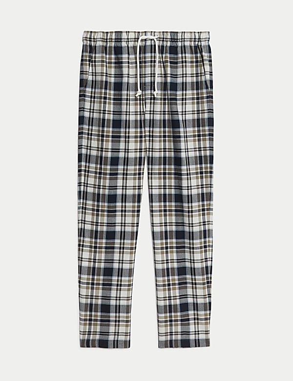 Pure Cotton Checked Loungewear Bottoms - JP