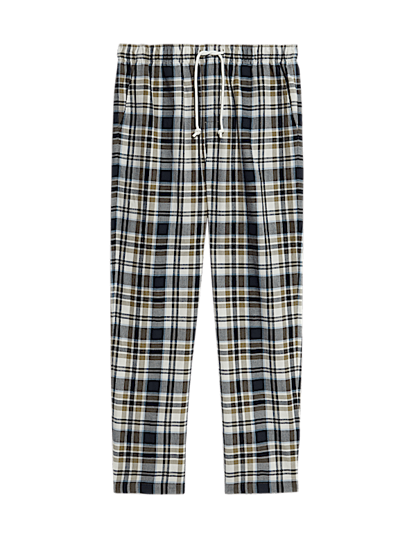 Pure Cotton Checked Loungewear Bottoms