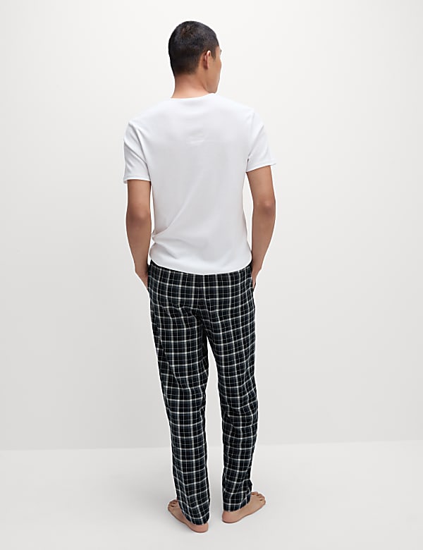 Pure Cotton Checked Loungewear Bottoms