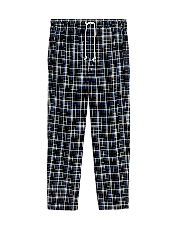 Pure Cotton Checked Loungewear Bottoms
