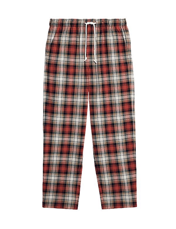 Pure Cotton Checked Loungewear Bottoms