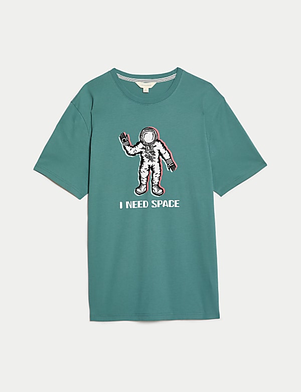 Pure Cotton Spaceman Graphic Pyjama Top - JO
