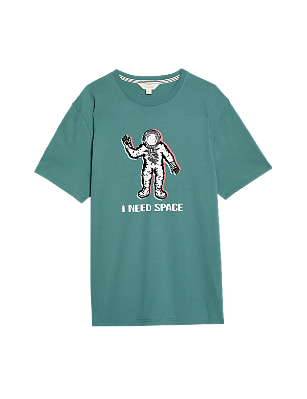 Pure Cotton Spaceman Graphic Pyjama Top
