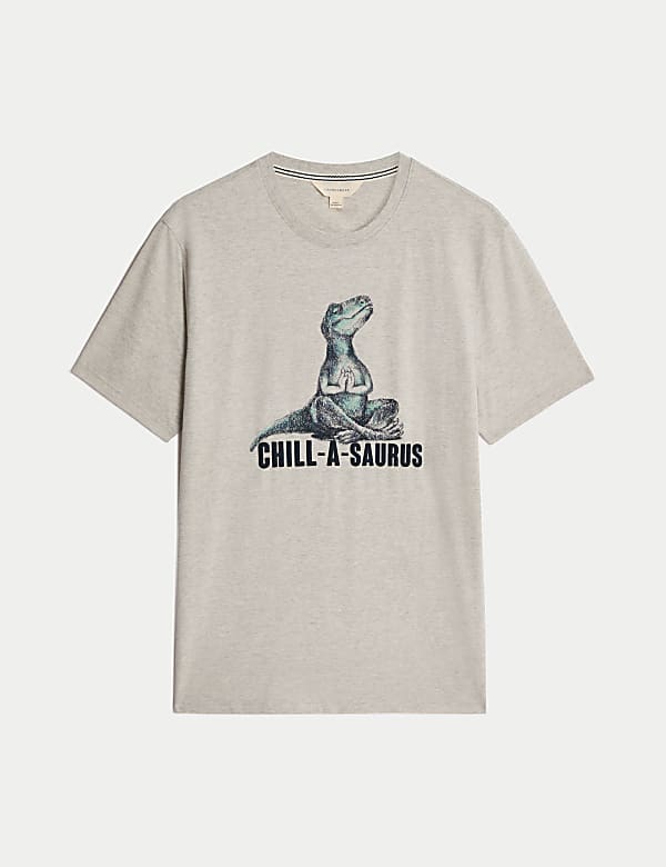 Pure Cotton Dinosaur Graphic Pyjama Top - JP