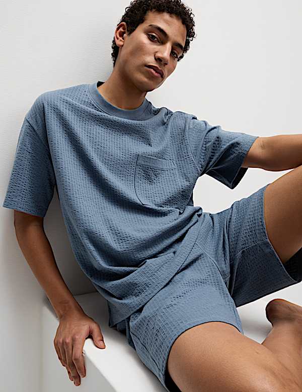 Cotton Rich Textured Loungewear Top