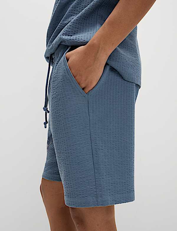 Cotton Rich Striped Lounge Shorts