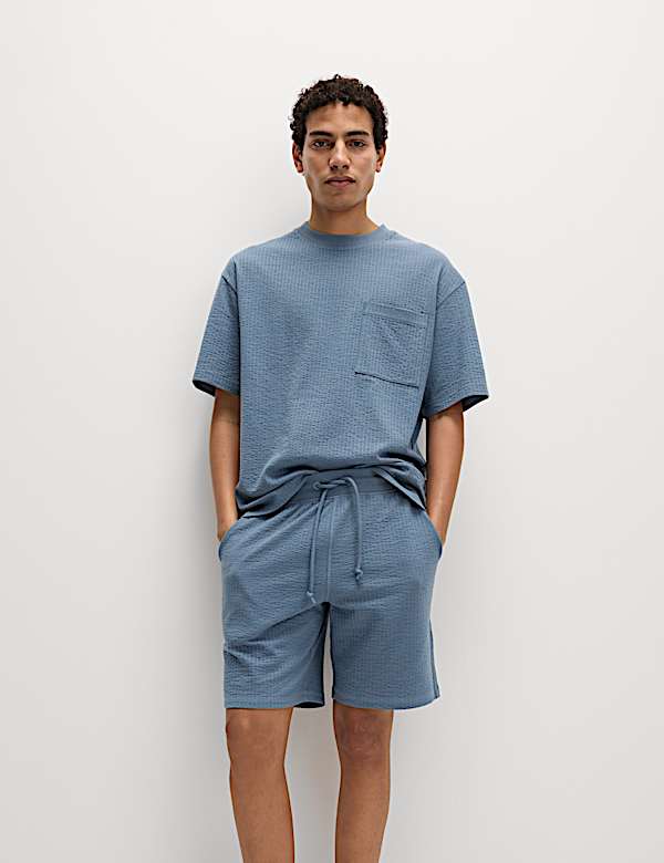 Cotton Rich Striped Lounge Shorts
