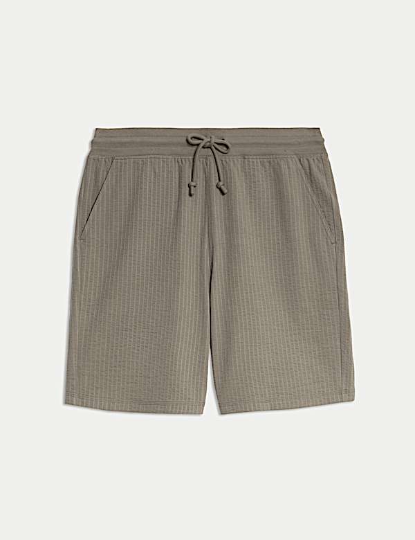 Cotton Rich Striped Lounge Shorts - GR