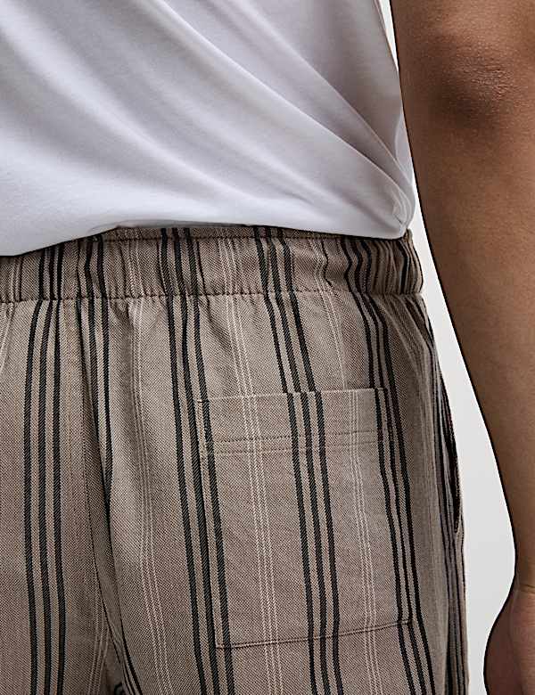 Pure Cotton Striped Loungewear Bottoms - JP