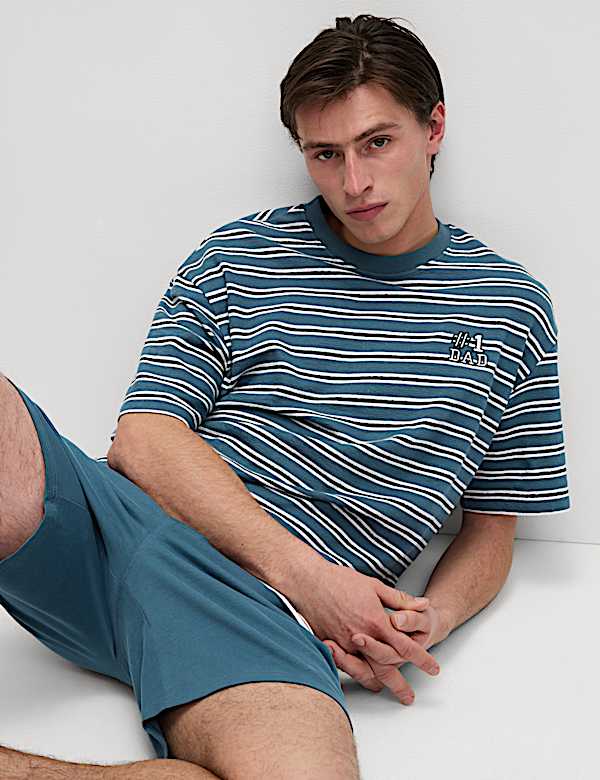 Pure Cotton Striped #1 Dad Pyjama Set