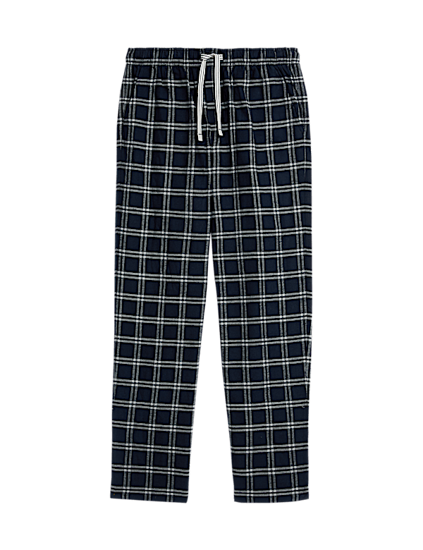 Pure Cotton Checked Pyjama Bottoms