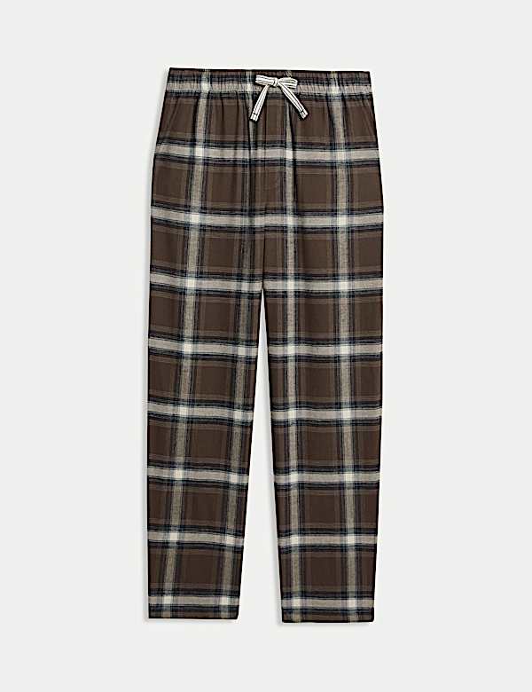 Pure Cotton Checked Pyjama Bottoms - FR