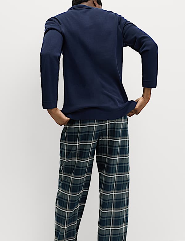 Pure Cotton Checked Loungewear Bottoms
