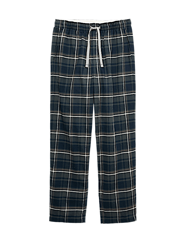 Pure Cotton Checked Loungewear Bottoms