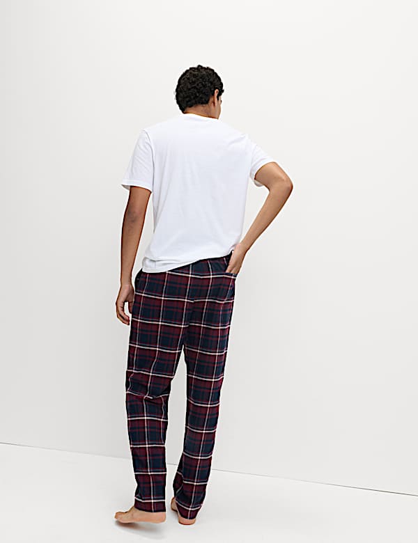 Pure Cotton Checked Loungewear Bottoms