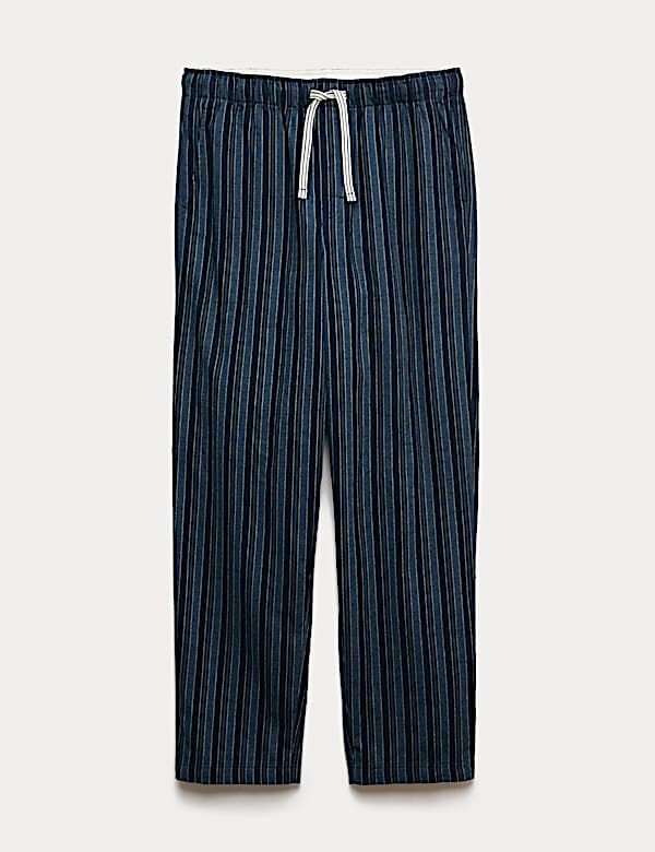 Gestreifte Loungewear-Hose aus reiner Baumwolle - DE