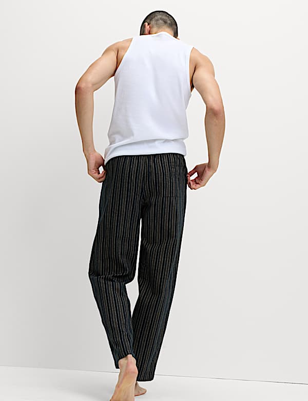 Pure Cotton Striped Loungewear Bottoms - AL