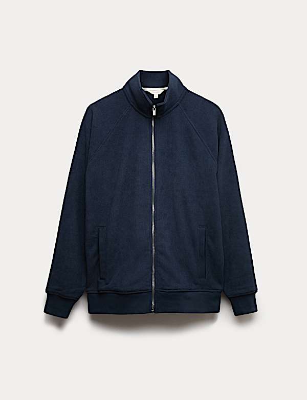 Fleece Zip Up Funnel Neck Loungewear Top - DK