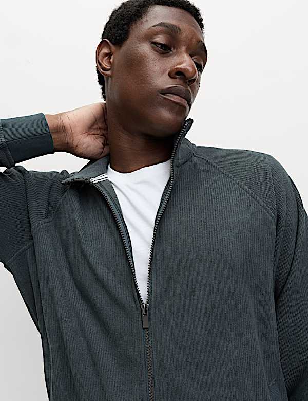 Fleece Zip Up Funnel Neck Loungewear Top