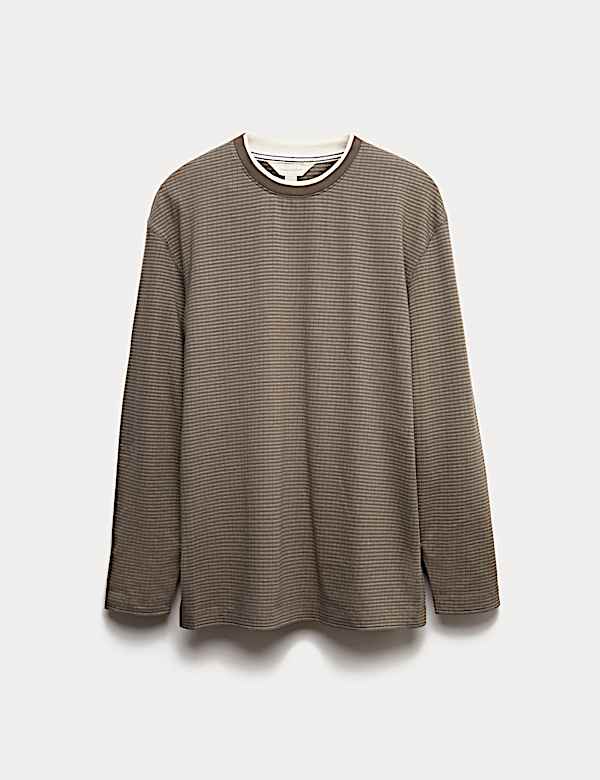 Pure Cotton Textured Loungewear Top - AT