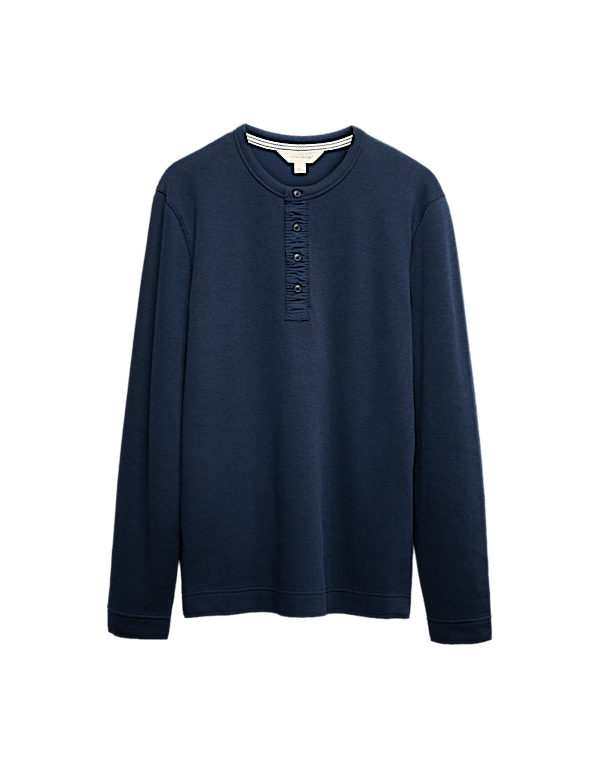 Cotton Rich Henley Loungewear Top