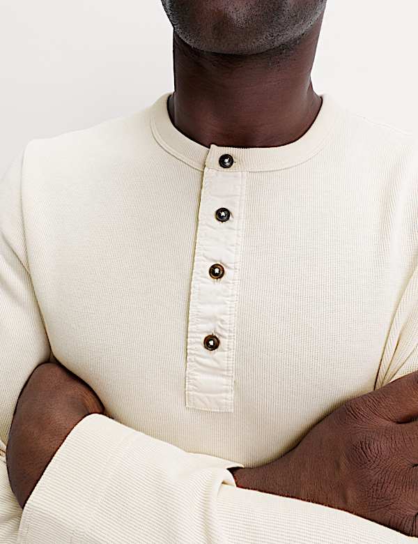 Cotton Rich Henley Loungewear Top