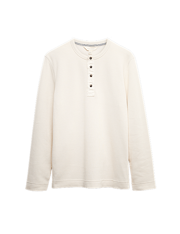 Cotton Rich Henley Loungewear Top