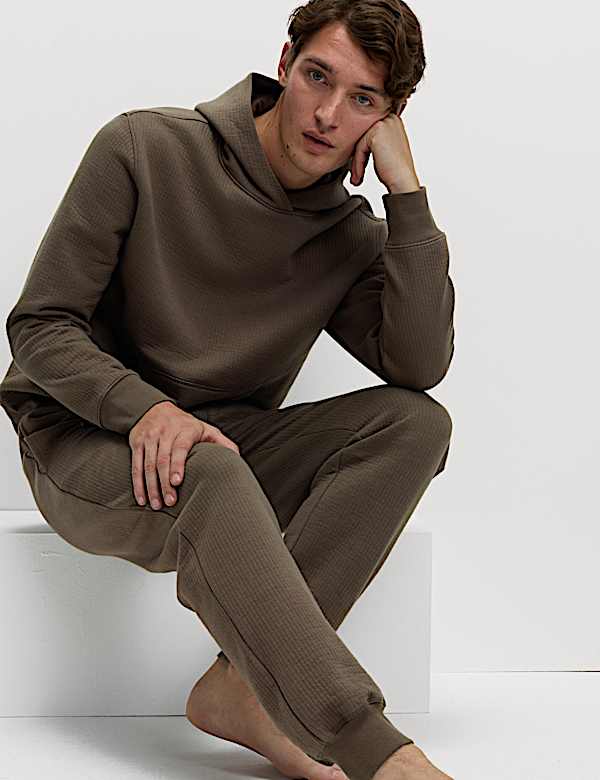 Cotton Rich Quilted Ribbed Joggers